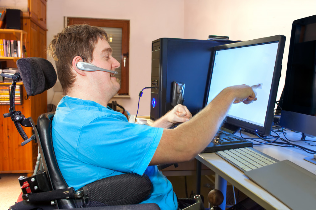 Disabled individual at work