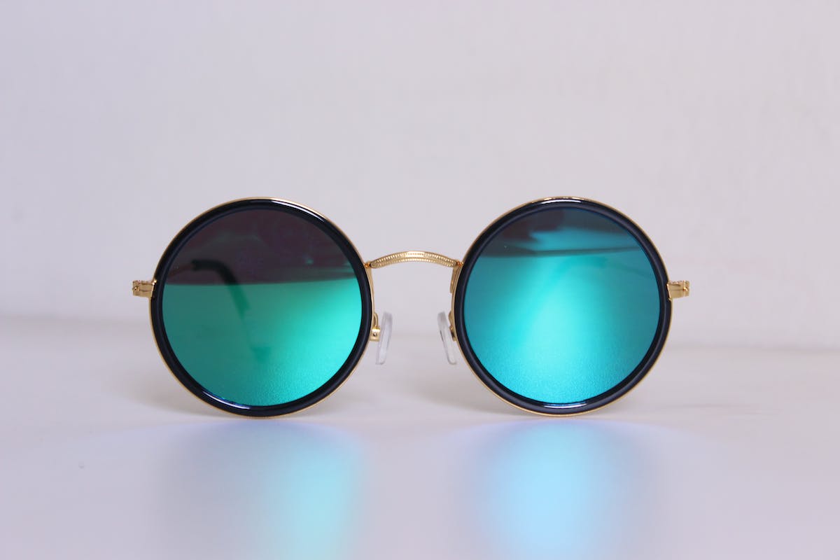 blue tinted sunglasses